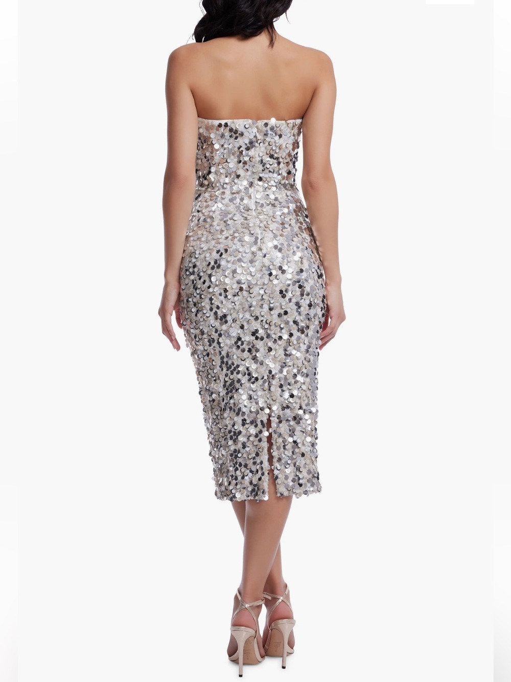 Viviana Sequin Strapless Sheath Cocktail Dress - Picture 2 of 7